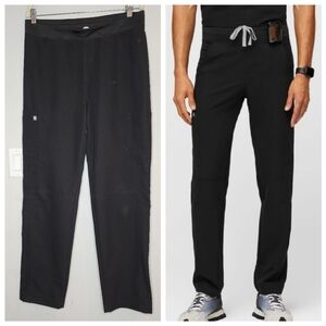 Figs Axim Cargo Black Scrub Pants Men's size Large 7 pockets
